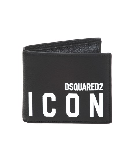 Shop DSQUARED2  Portafoglio: DSQUARED2 leather wallet.
Internal lettering "DSQUARED2"
Multi-pocket.
"DSQUARED2 ICON" lettering print on the front.
Dimensions: 11cm X 9cm.
Composition: 100% leather.
Made in Italy.. WAM0015 12903205-M063